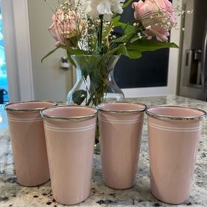 SWEET TULIP pink enamel tumbler glasses set of 4